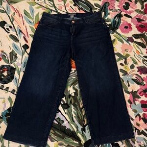 Democracy Women's high waisted wide leg Blue Jeans